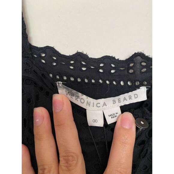 NEW Veronica Beard Black Aislin Eyelet Tiered Maxi Dress sz 00 - Picture 7 of 9